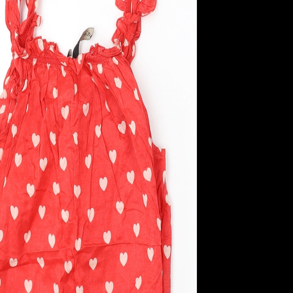 Womens UK Size 8 Topshop Red Basic Blouse