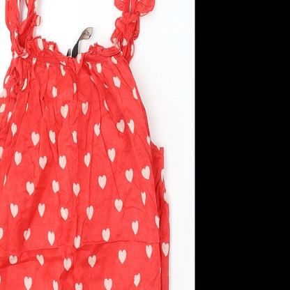 Womens UK Size 8 Topshop Red Basic Blouse