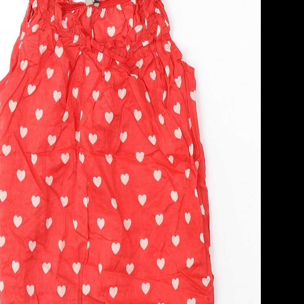 Womens UK Size 8 Topshop Red Basic Blouse