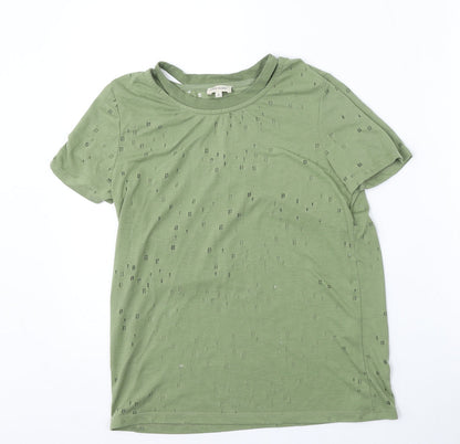 Womens UK Size 8 River Island Green Basic T-Shirt