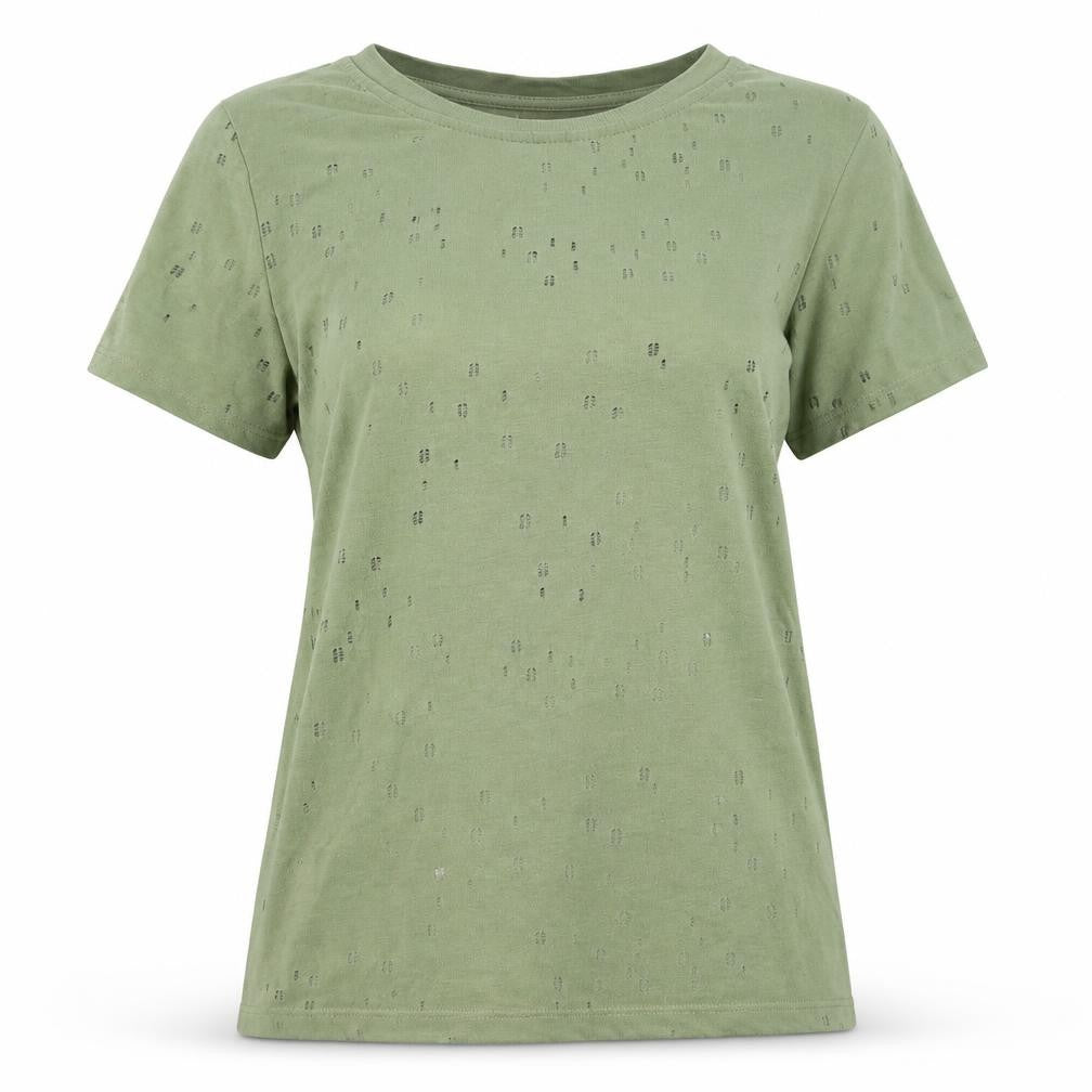 Womens UK Size 8 River Island Green Basic T-Shirt