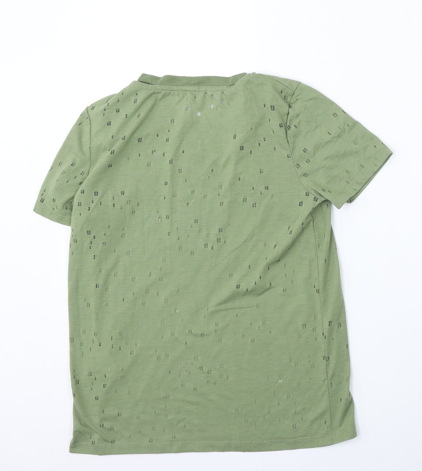 Womens UK Size 8 River Island Green Basic T-Shirt