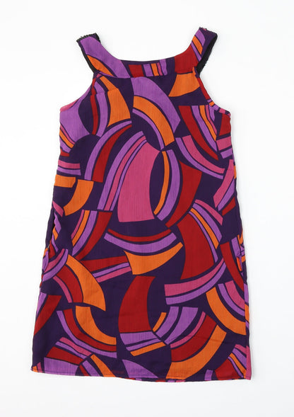 Bay Womens Multicoloured Geometric Polyester Sheath  Size 8  Round Neck