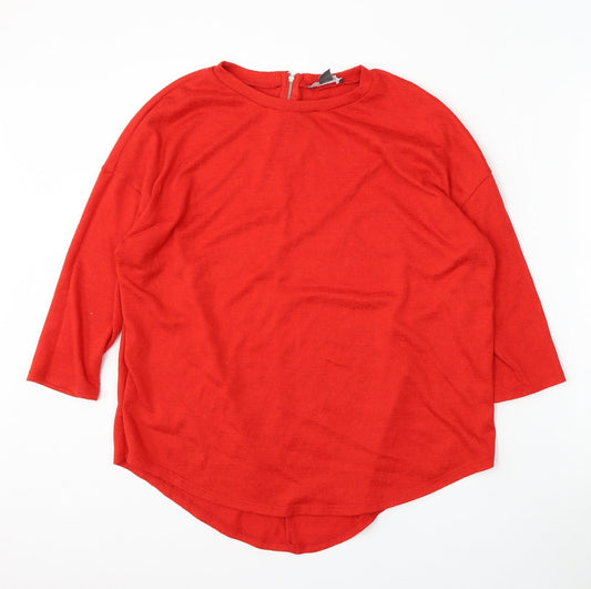 Primark Womens Red Round Neck  Polyester Pullover Jumper Size 12