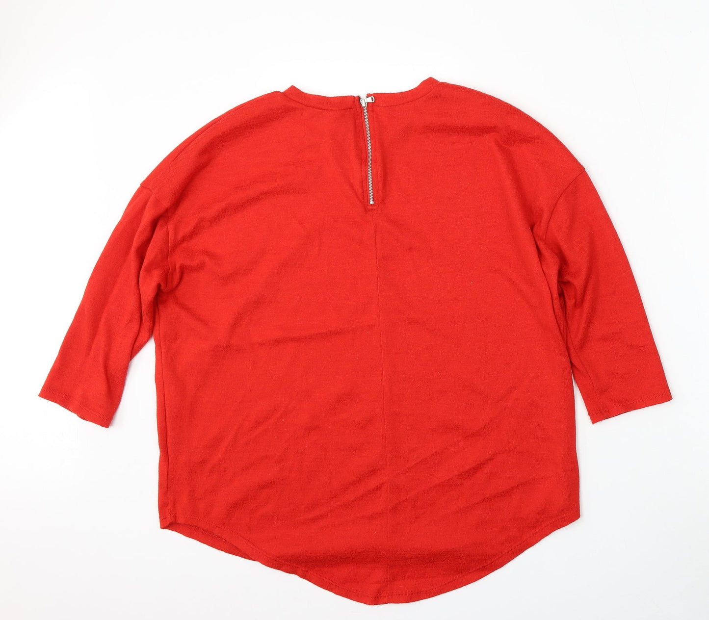 Primark Womens Red Round Neck  Polyester Pullover Jumper Size 12