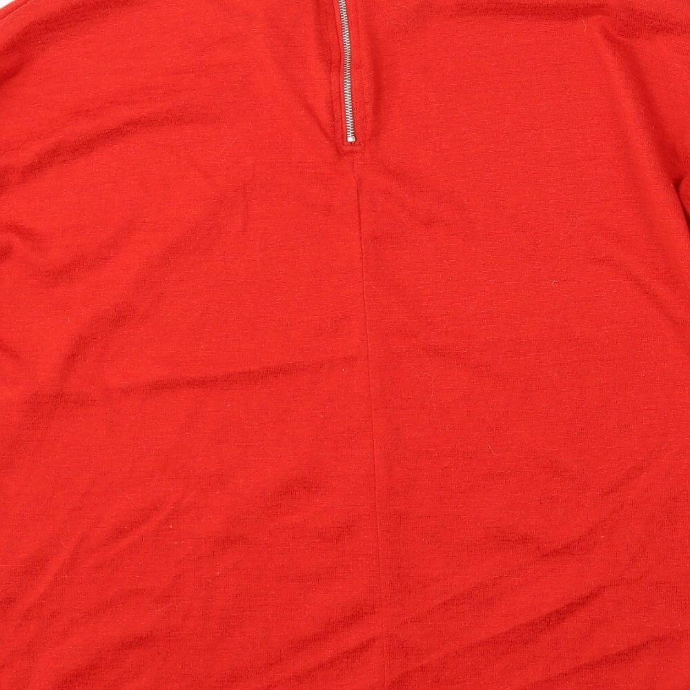 Primark Womens Red Round Neck  Polyester Pullover Jumper Size 12