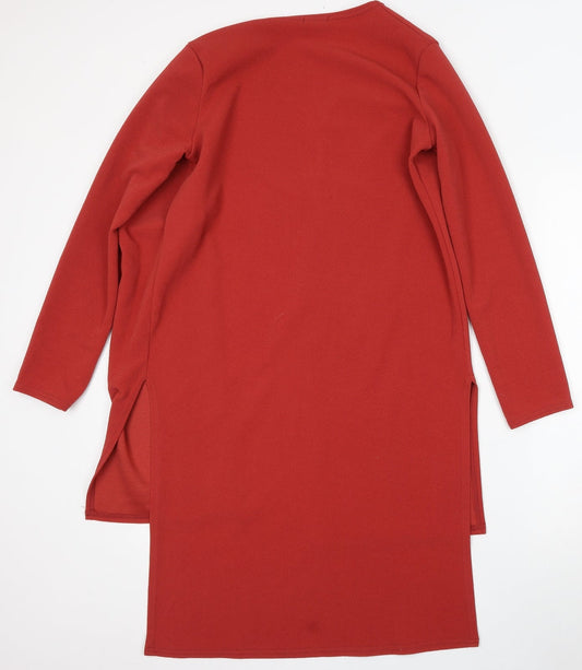 Boohoo Womens Red V-Neck  Polyester Cardigan Jumper Size S