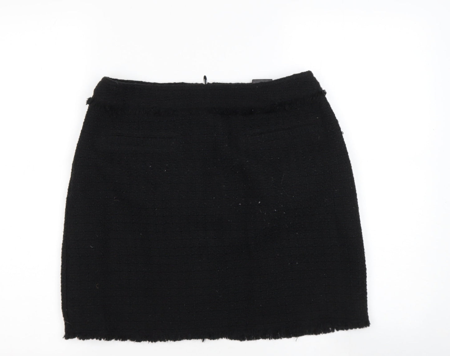H&M Womens Black  Polyester A-Line Skirt Size XS