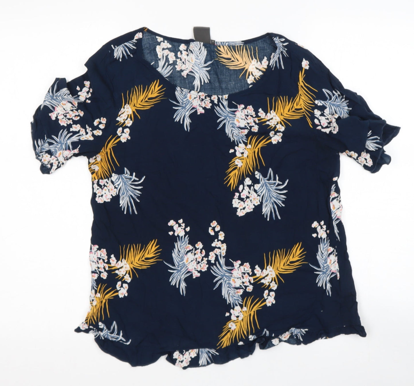 Womens UK Size 12 ICHI Blue Basic Blouse