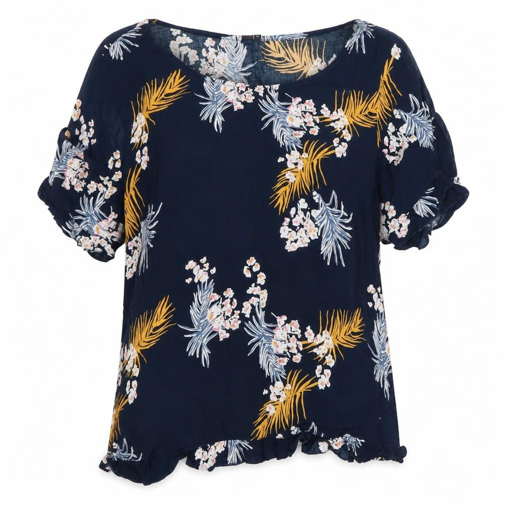 Womens UK Size 12 ICHI Blue Basic Blouse