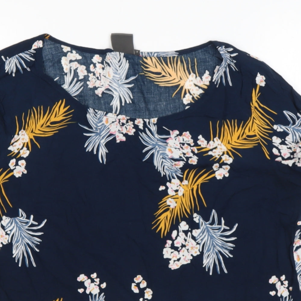 Womens UK Size 12 ICHI Blue Basic Blouse