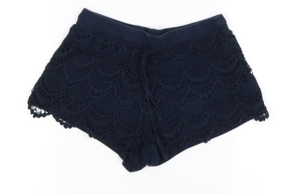 Primark Womens Blue  Cotton Hot Pants Shorts Size 6  Regular