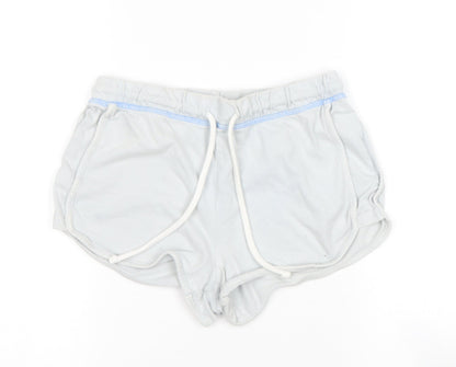 Topshop Womens Blue  Cotton Hot Pants Shorts Size 6  Regular