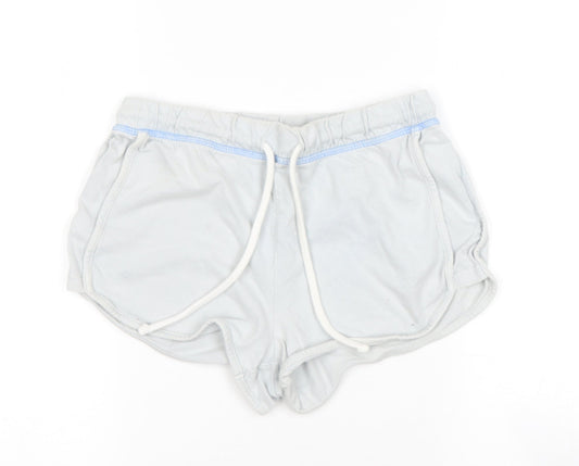 Topshop Womens Blue  Cotton Hot Pants Shorts Size 6  Regular