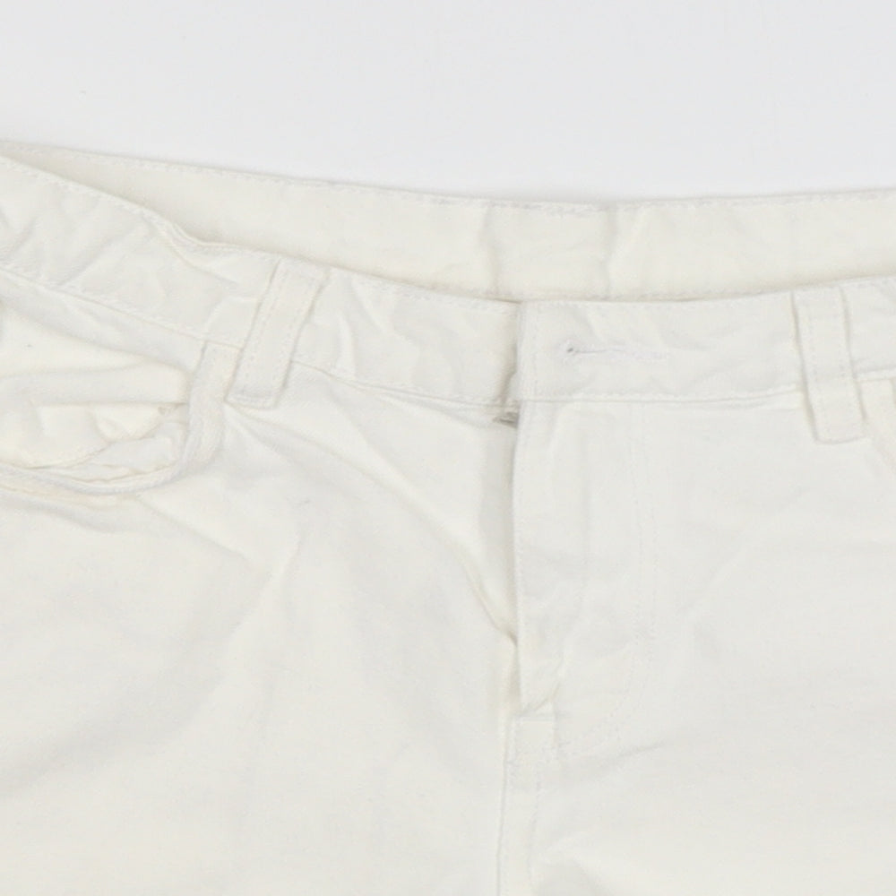 Preworn Womens White  Cotton Cargo Shorts Size M  Regular