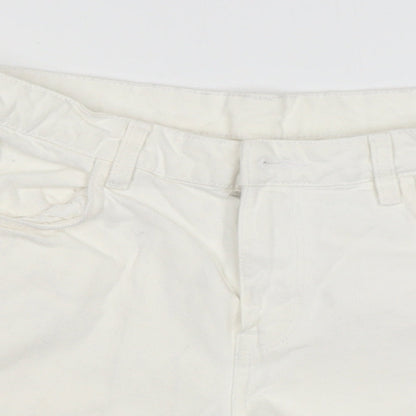 Preworn Womens White  Cotton Cargo Shorts Size M  Regular