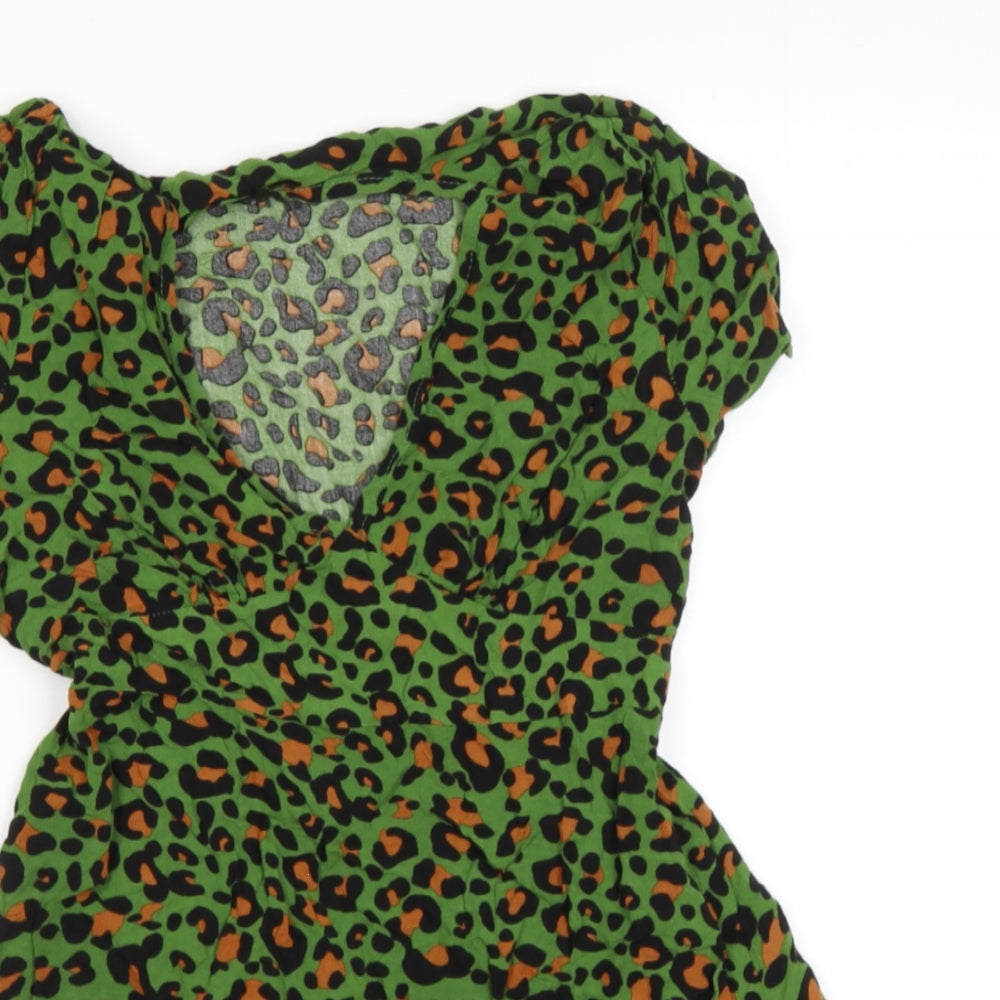 REWOEN Womens Green  Cotton Skater Dress  Size S