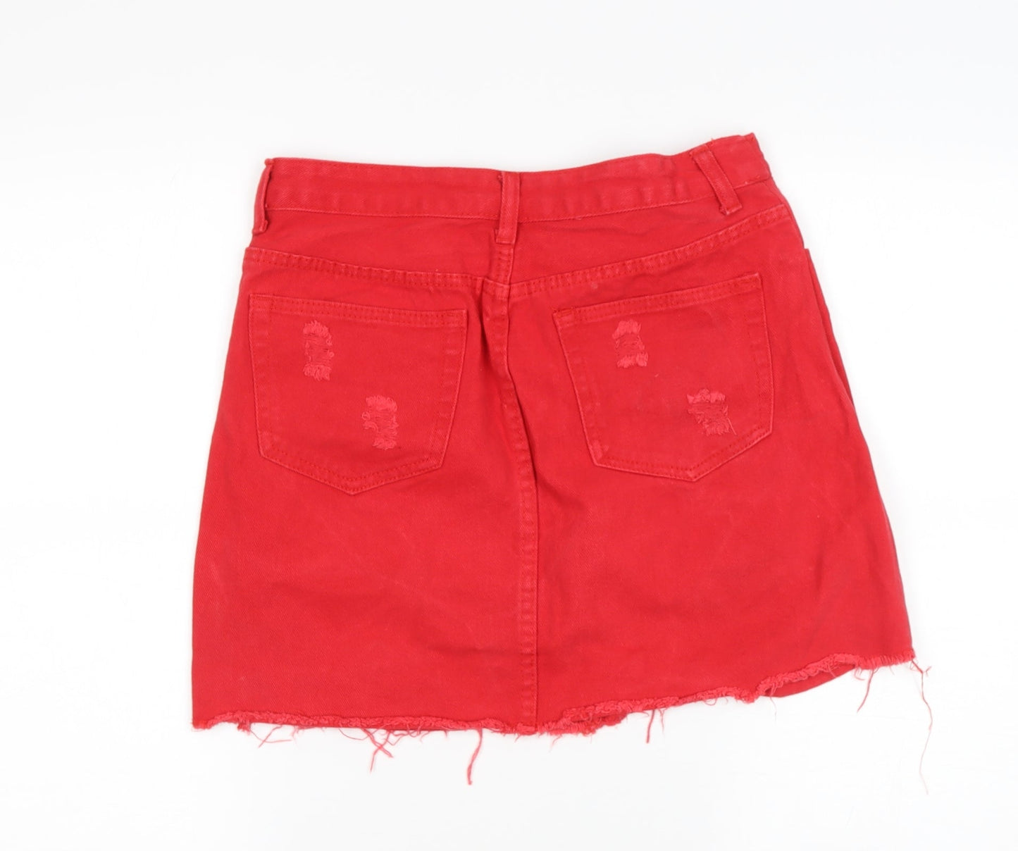 TOP TRENDS Womens Red  Cotton A-Line Skirt Size 10