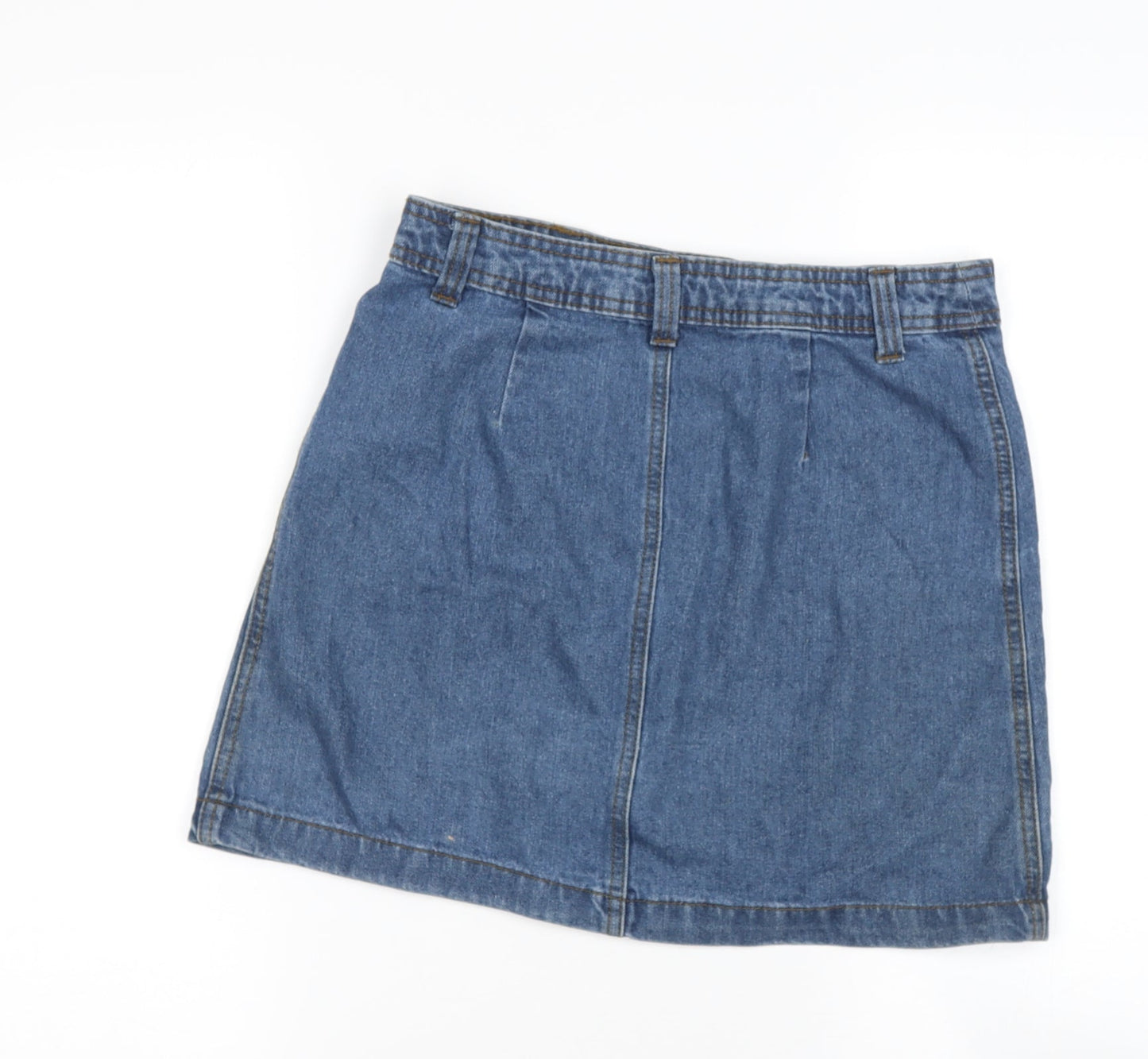 JACQUELINE D YONG  Womens Blue  Cotton Blend A-Line Skirt Size XS