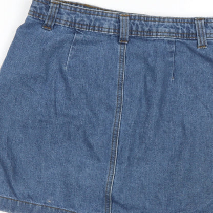 JACQUELINE D YONG  Womens Blue  Cotton Blend A-Line Skirt Size XS