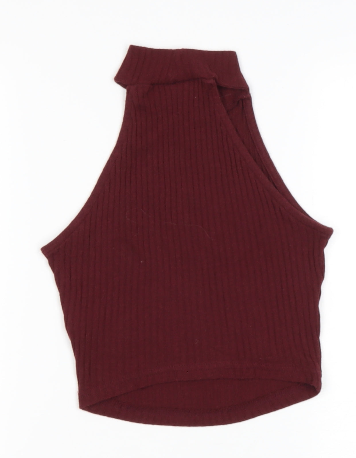 Miss Selfridge Womens Red  Cotton Basic Tank Size 4 High Neck