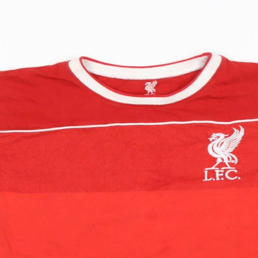 Liverpool FC Boys Red  Cotton Pullover T-Shirt Size 9-10 Years Round Neck