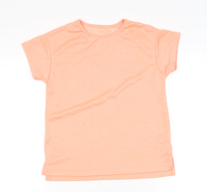 Dunnes Stores Girls Pink  Polyester Pullover T-Shirt Size 8-9 Years Round Neck