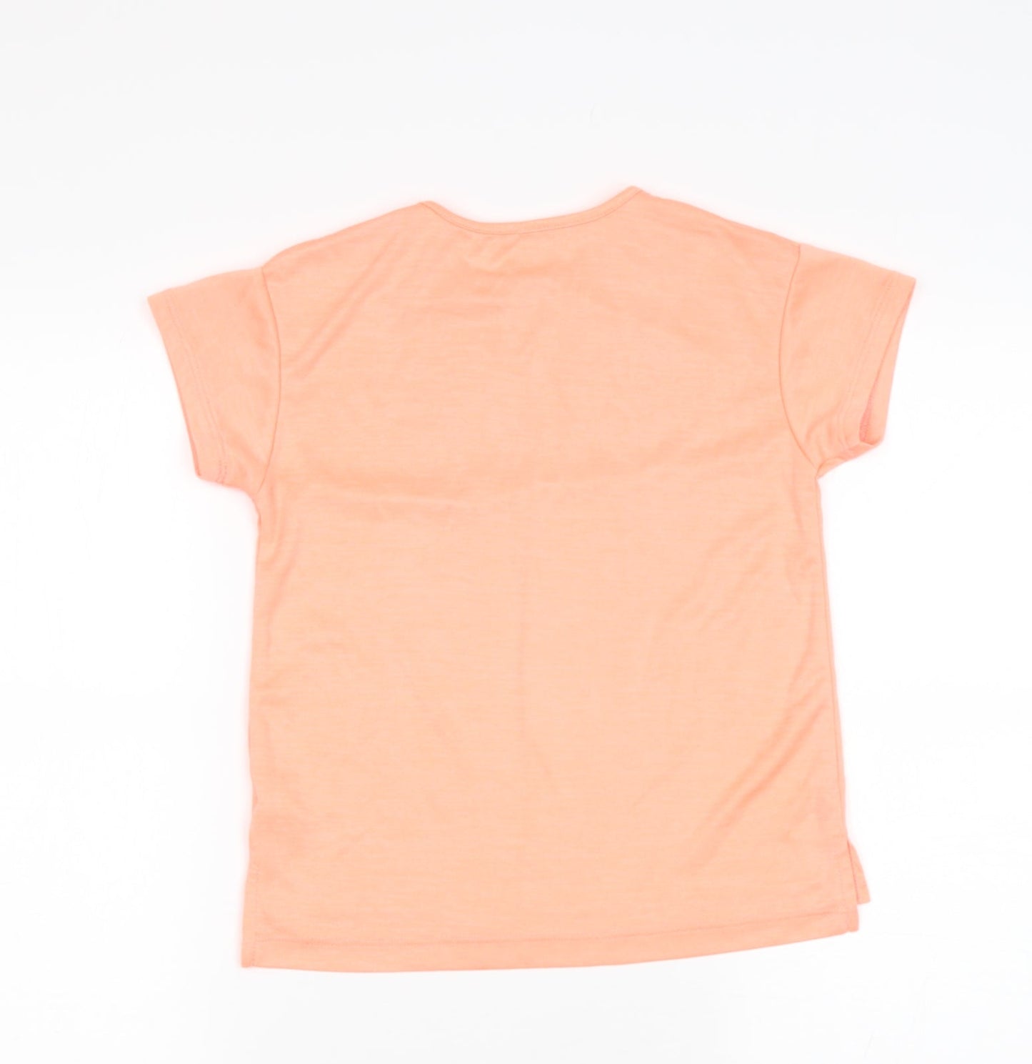 Dunnes Stores Girls Pink  Polyester Pullover T-Shirt Size 8-9 Years Round Neck