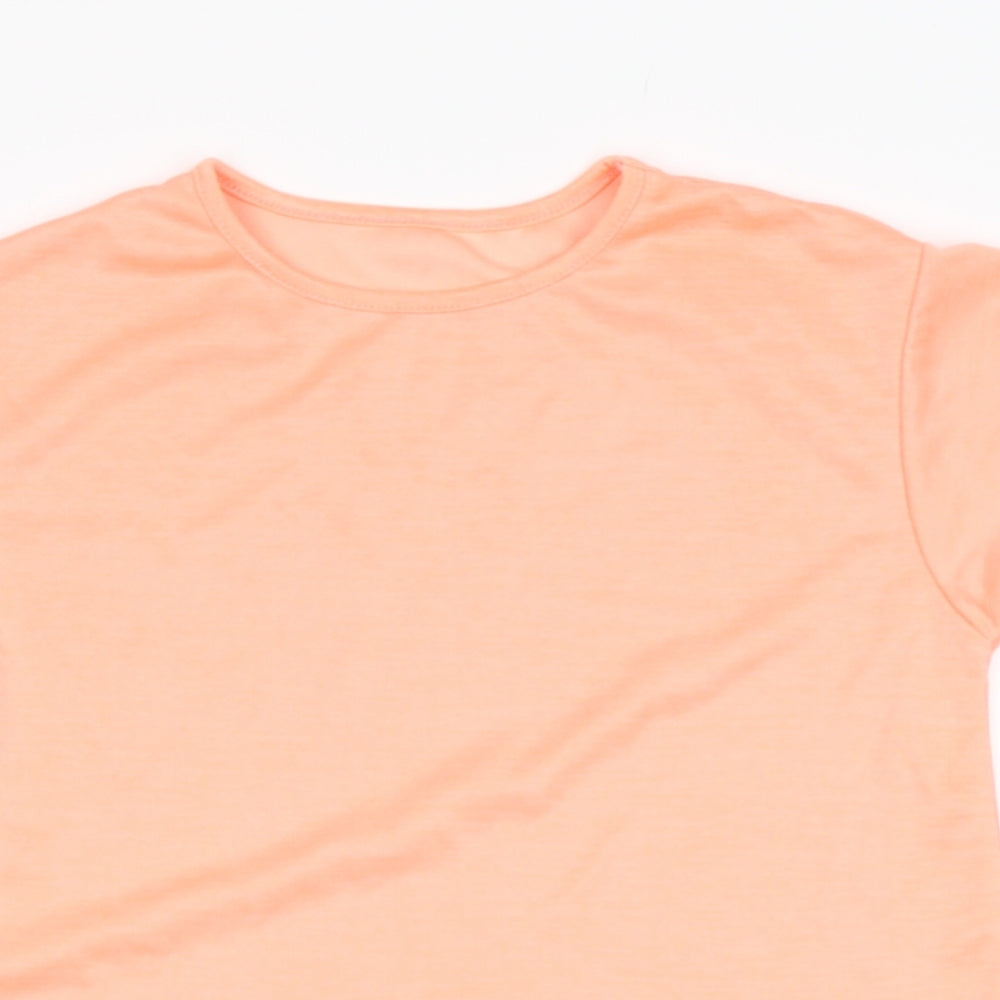 Dunnes Stores Girls Pink  Polyester Pullover T-Shirt Size 8-9 Years Round Neck