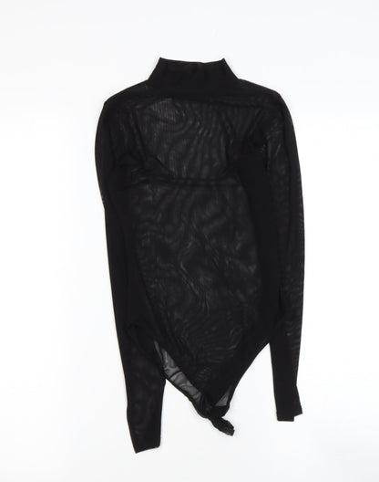 Boohoo Womens Black  Polyester Blend Basic Blouse Size 4 Halter