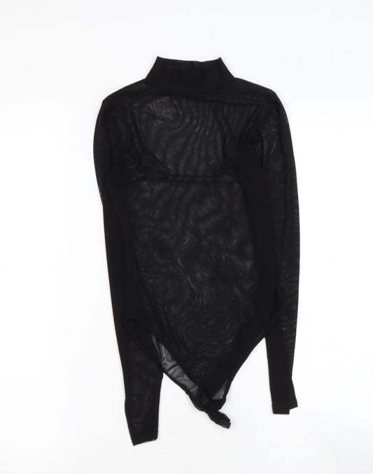 Boohoo Womens Black  Polyester Blend Basic Blouse Size 4 Halter