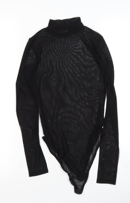 Boohoo Womens Black  Polyester Blend Basic Blouse Size 4 Halter