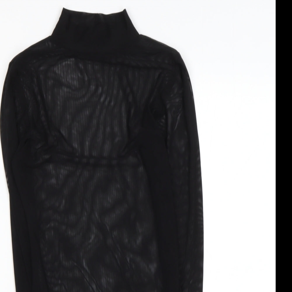 Boohoo Womens Black  Polyester Blend Basic Blouse Size 4 Halter