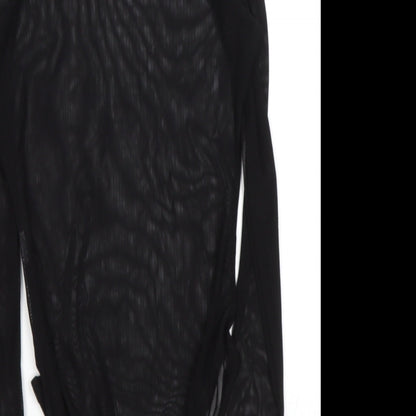 Boohoo Womens Black  Polyester Blend Basic Blouse Size 4 Halter