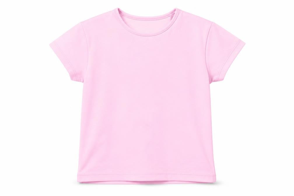 Dunnes Girls Pink  Polyester Basic T-Shirt Size 8-9 Years Round Neck