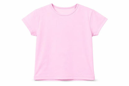 Dunnes Girls Pink  Polyester Basic T-Shirt Size 8-9 Years Round Neck