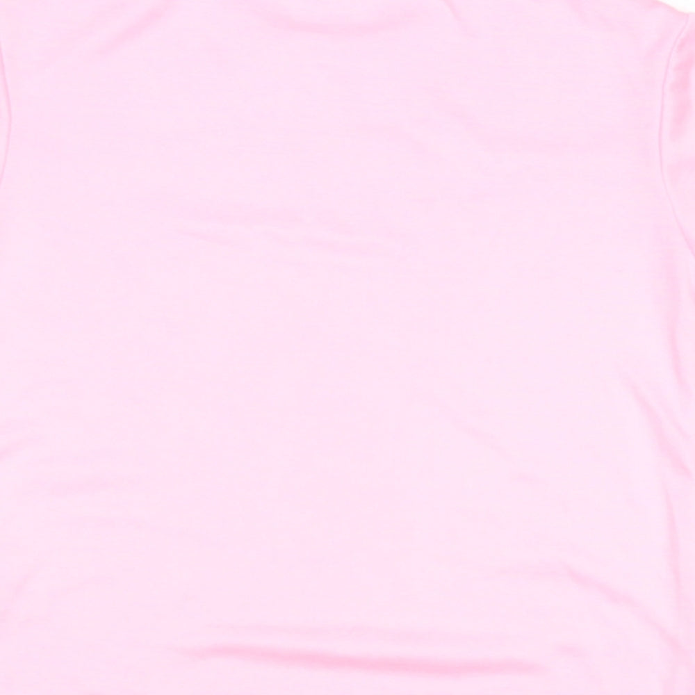 Dunnes Stores Girls Pink  Polyester Basic T-Shirt Size 8-9 Years Round Neck