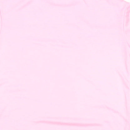 Dunnes Stores Girls Pink  Polyester Basic T-Shirt Size 8-9 Years Round Neck