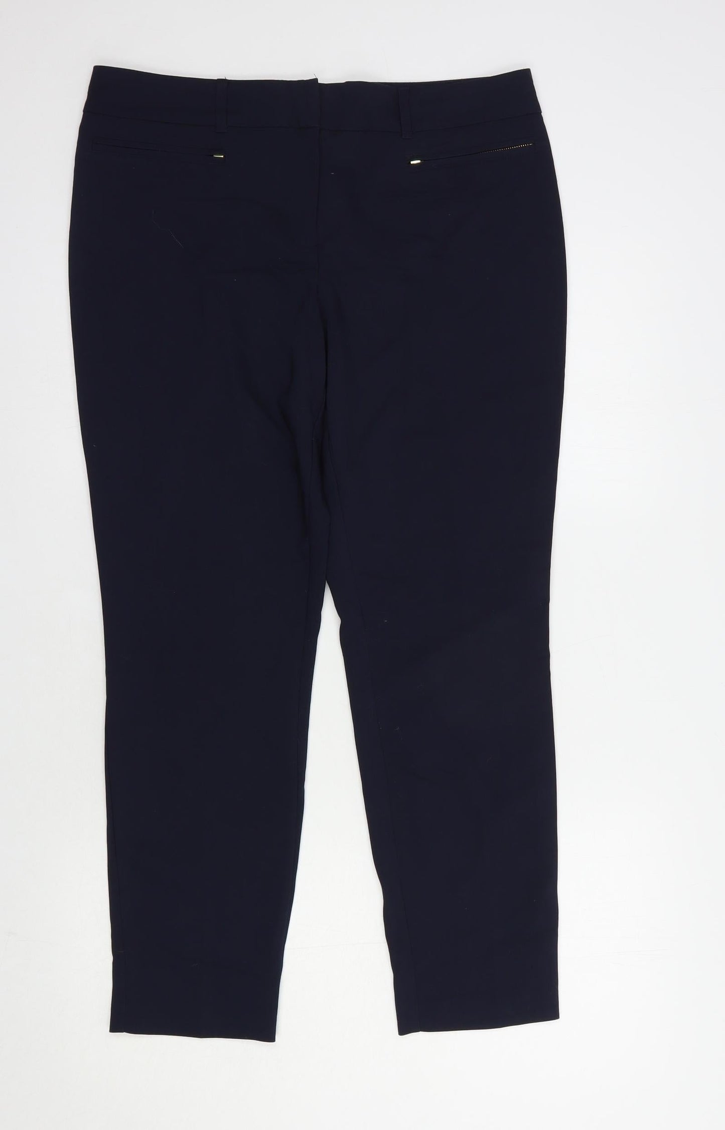 Womens UK Size 12 Papaya Regular Fit Dress Pants Blue Trousers