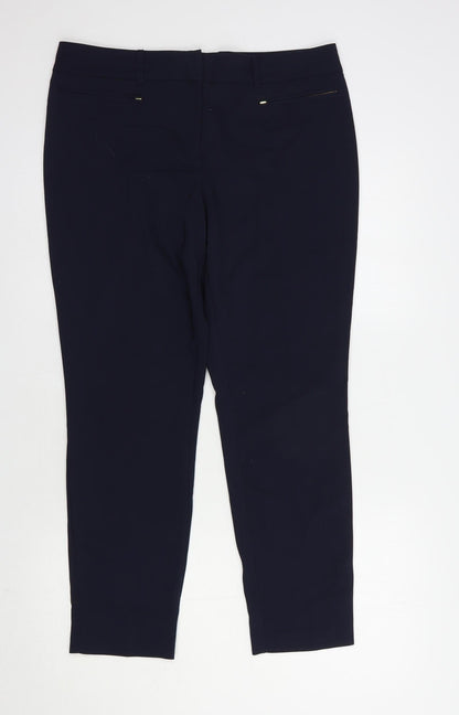 Womens UK Size 12 Papaya Regular Fit Dress Pants Blue Trousers