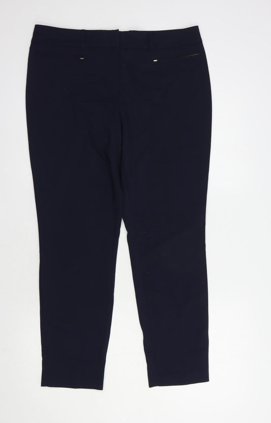 Womens UK Size 12 Papaya Regular Fit Dress Pants Blue Trousers