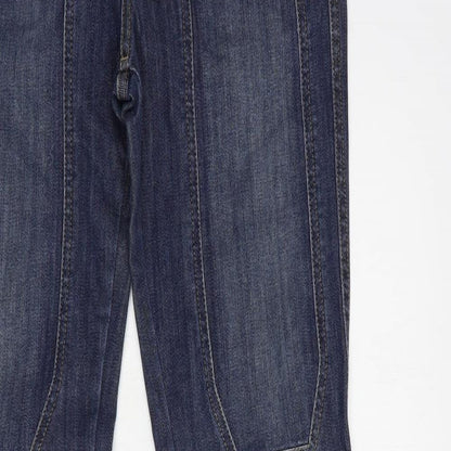 Jeckerson Womens Blue  Cotton Straight Jeans Size 28 in L34 in Regular Button
