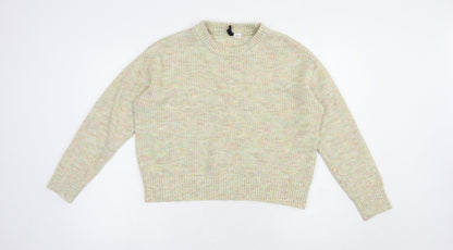 H&M Womens Multicoloured Crew Neck  Acrylic Pullover Jumper Size M