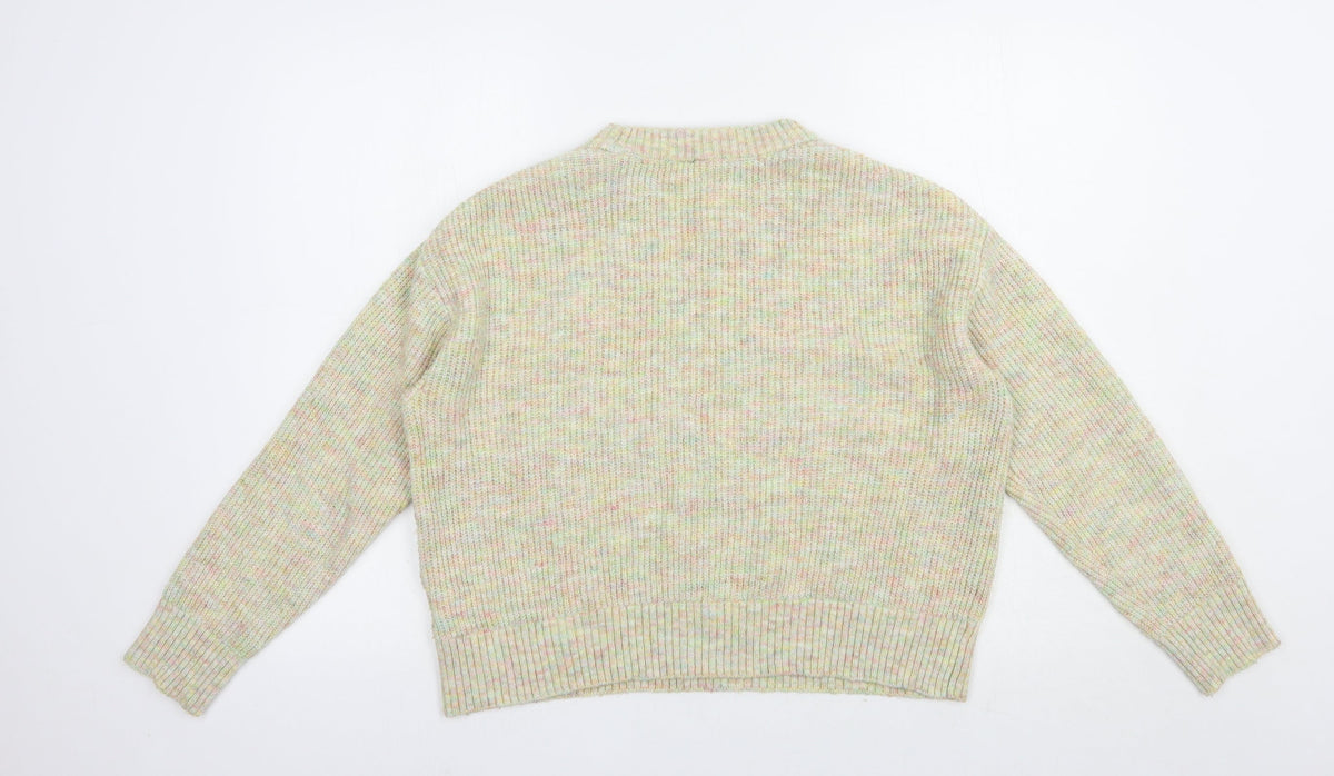 H&M Womens Multicoloured Crew Neck  Acrylic Pullover Jumper Size M