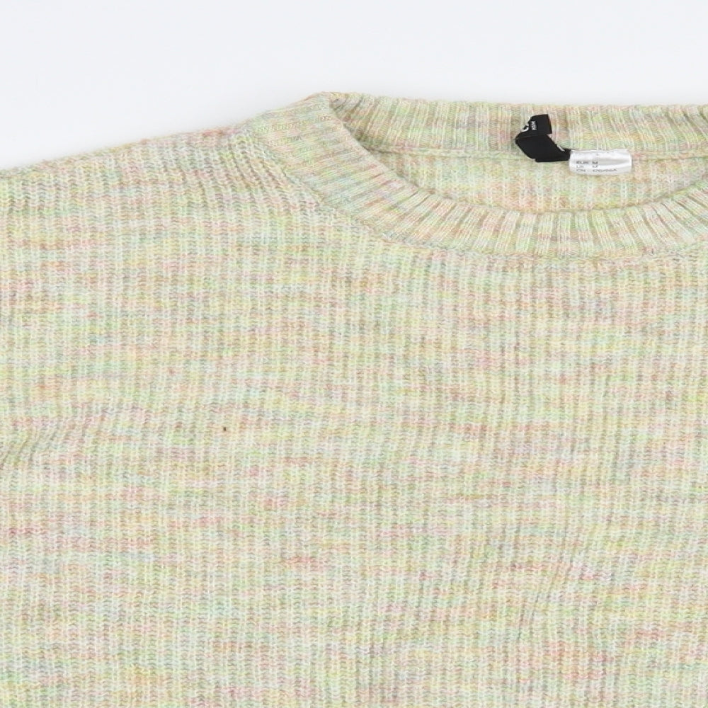H&M Womens Multicoloured Crew Neck  Acrylic Pullover Jumper Size M