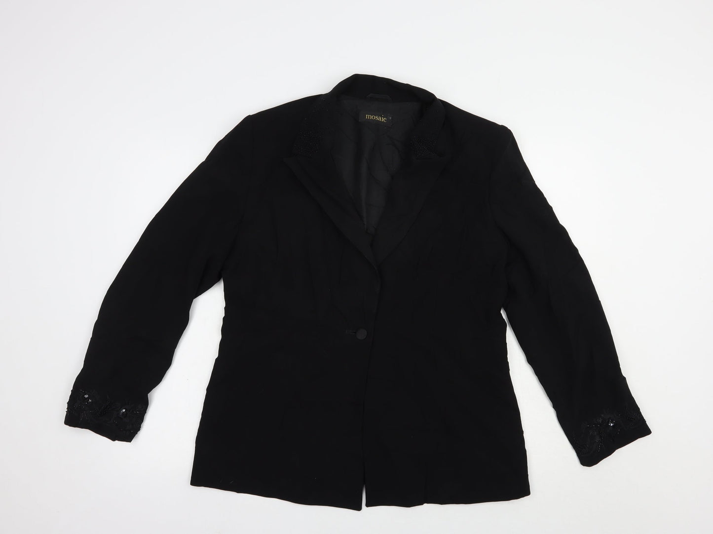 Mosaic Womens Black   Jacket Blazer Size 16  Button