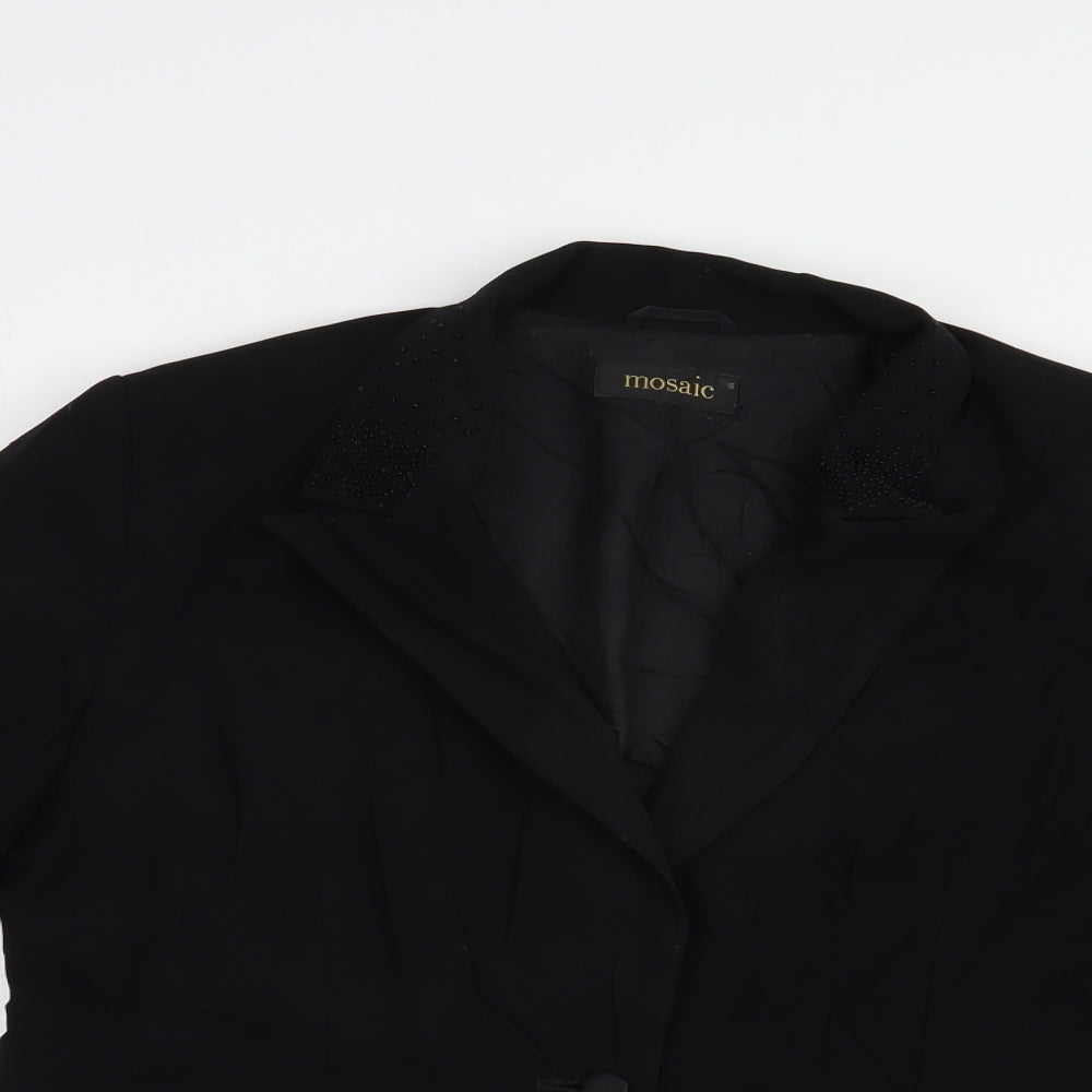 Mosaic Womens Black   Jacket Blazer Size 16  Button
