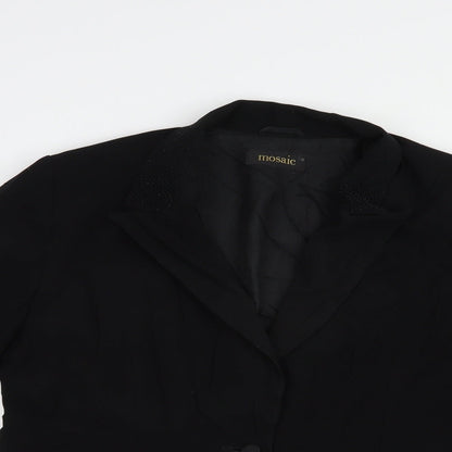 Mosaic Womens Black   Jacket Blazer Size 16  Button