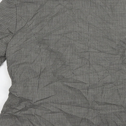 Max Womens Black Houndstooth  Jacket Blazer Size 14  Button