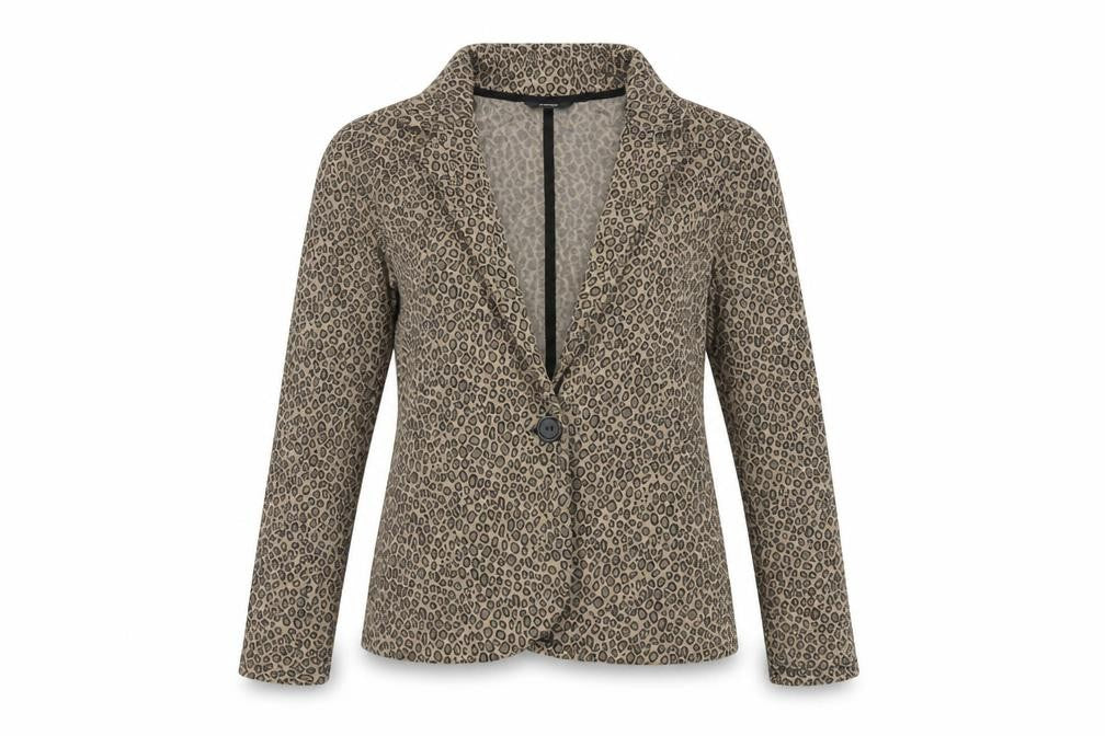 George Womens Beige Animal Print  Jacket Blazer Size 12  Button